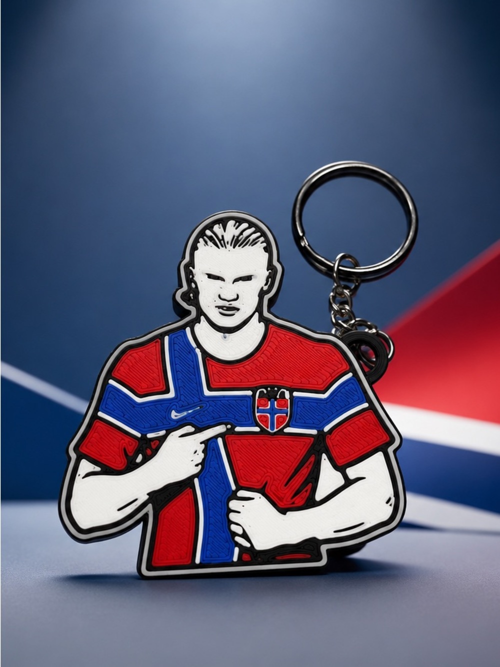 Erling Haaland Norway Keychain 3D Printed Soccer Charm World Cup Gift